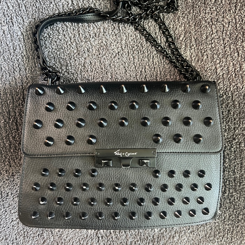 Foley & Corinna - Black Studded Shoulder Bag